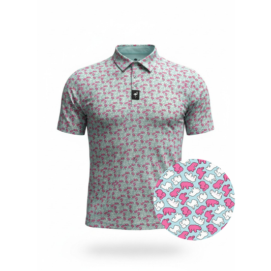 Men's Frosted Animal Cookies Golf Polo | Moisture-Wicking Performance Stretch Golf Shirt