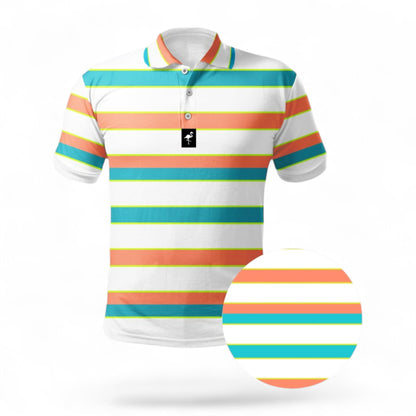Men's Beach Boardwalk Golf Polo | Performance Stretch Golf Shirt | Moisture-Wicking Athletic Polo